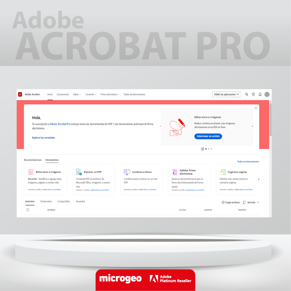 Adobe Acrobat Pro / PDFs editables: firma, seguridad y productividad empresarial / Licencia 100% original